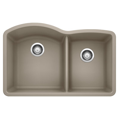 Diamond SILGRANIT 32" 60/40 Double Bowl Undermount Kitchen Sink