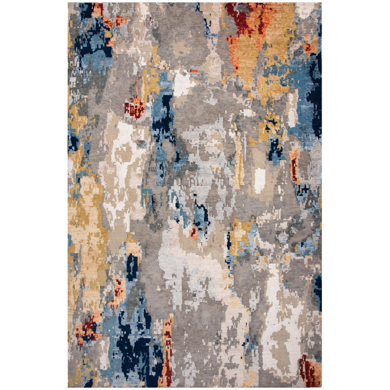 Tapis en laine noué à la main, Tapis de couloir 4 pi 6 po x 9 pi