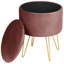 Ailine 35cm Wide Velvet Tufted Circle Pouf Ottoman with Storage