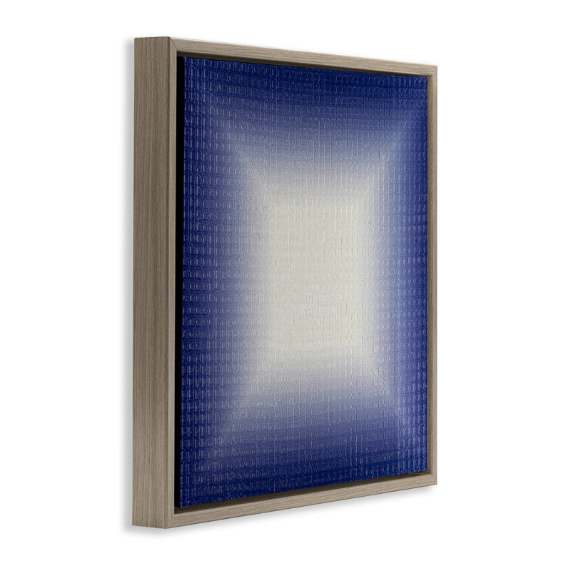 «Blue Ombre Fade» par Michael Willett, Cadre flottant orme Montalcino, H 25 po x l 25 po