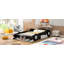 Lit plateforme pleine grandeur en forme de voiture de course avec roulettes