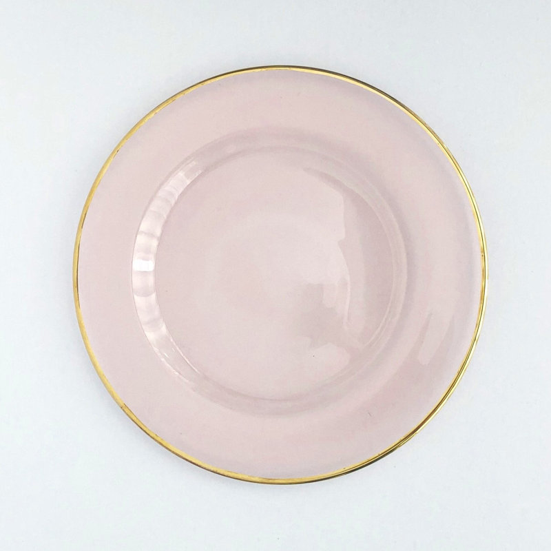 Siren Glass Charger, Rosewater/Gold