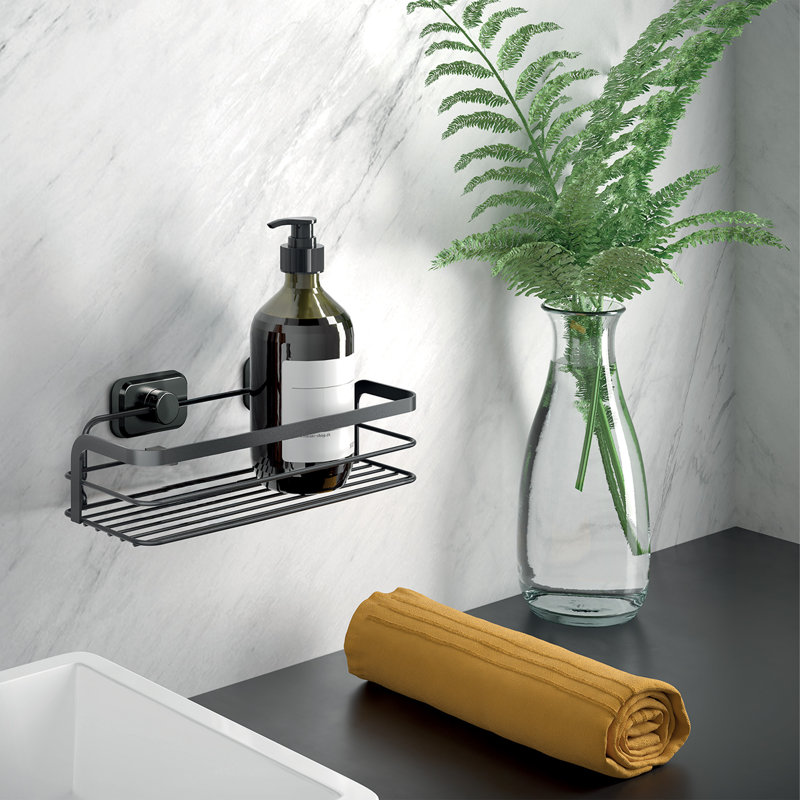 Iron Bathroom Shelves, Black