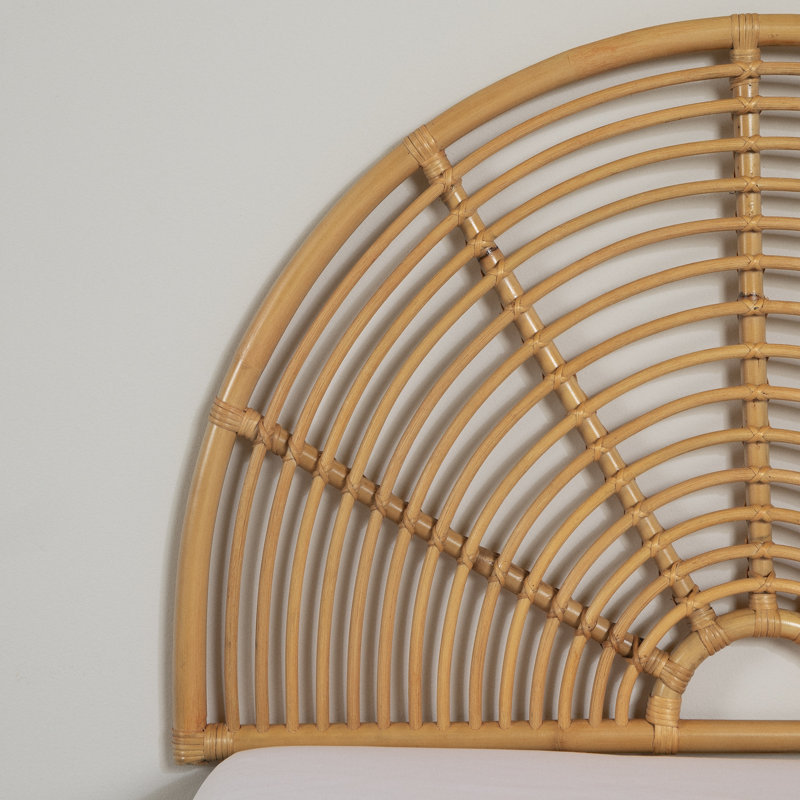 Natural Rattan Rainbow Wall-Mounted Twin Headboard