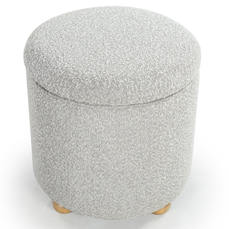Shayli Upholstered Ottoman, Gray Boucle