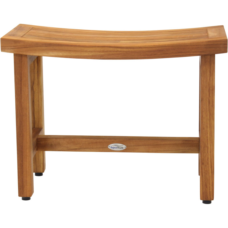 Sumba Lotus 24" Teak Shower Bench with Rubber Feet