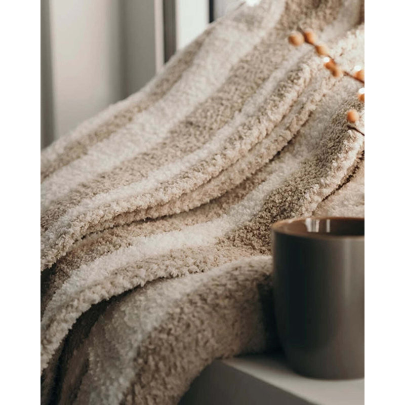 Woodland Throw Blanket, Sahara Tan/Off White Abstract