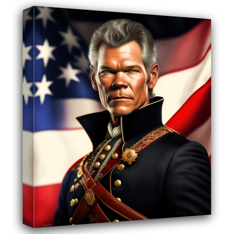 «Country Music Randy Travis» par Stephen Chambers, impression sur toile tendue, H 18 po x l 15 po x P 1,5 po