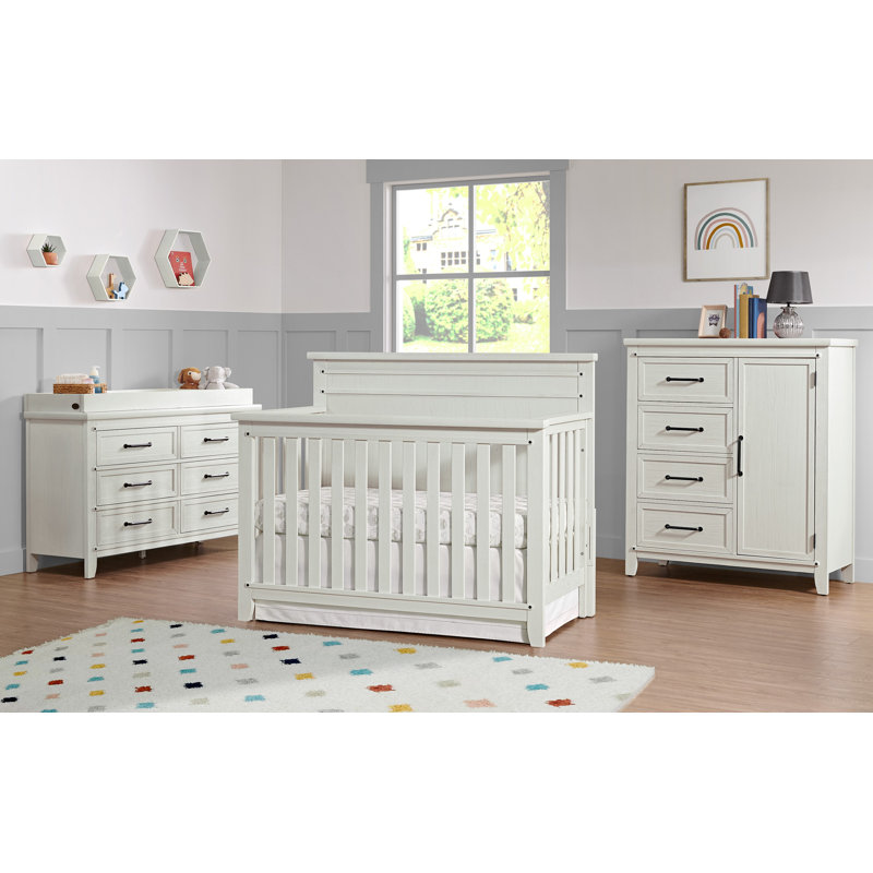 Ellison Rustic White Wood Baby Changing Topper