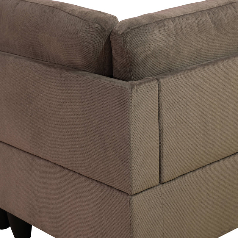 103" Verona Flannel 2-Piece Sectional Sofa Set With Chaise , Left Hand Facing, Brown Microfiber/Microsuede