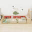 Lit en bois House Design, avec garde-corps, tablettes de rangement, éclairage à DEL, prises USB et prises de courant-129423117