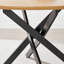 Hadlow Veneer & Metal Round Dining Table With Arvey Oak Veneer Chairs - Modern Statement Design-1391058140-1391058141