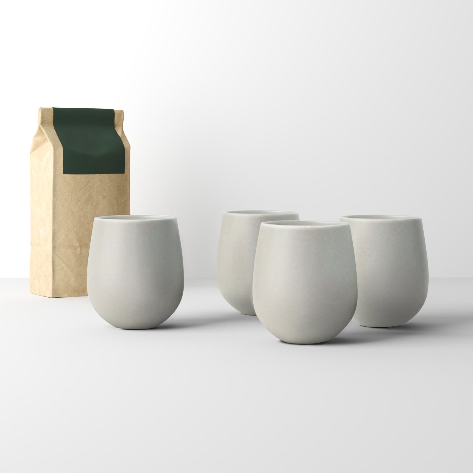 Borgen Handmade Stoneware Coffee Mug, Chalk