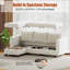  Canapé modulaire modulaire avec repose-pieds avec rangement, canapé modulaire rembourré et confortable pour salon, chambre à coucher, canapé en L 3 places avec 1 repose-pieds, chenille en blanc-464305579