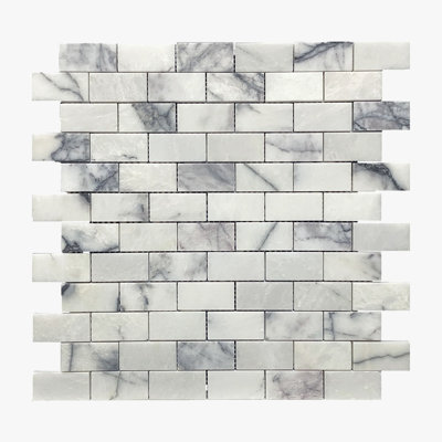 Carreau de mosaïque à joint brique en marbre 1 po x 2 po