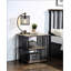 Table de chevet au fini noir et chêne antique de style industriel, parfaite pour les chambres à coucher modernes et rustiques.