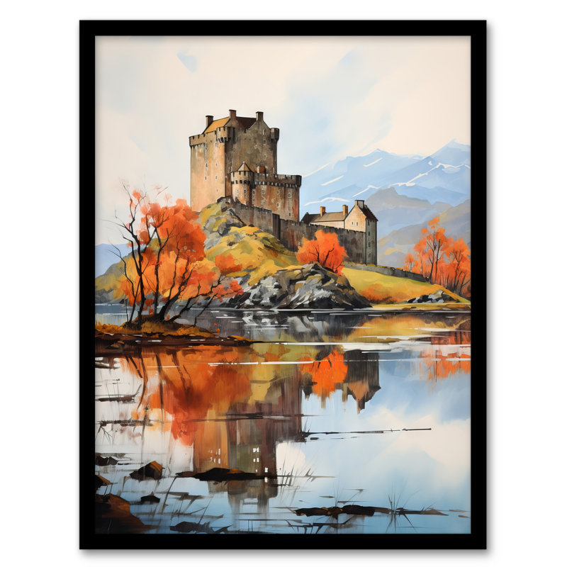 Eilean Donan Castle Scotland Misty Morning Autumn Sunlight - Single Picture Frame Print