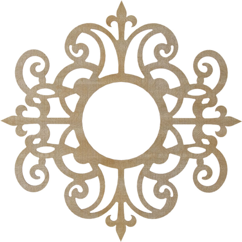 Médaillon de plafond en bois Dijon, Bouleau, H 32 po x l 32 po x P 0,38 po