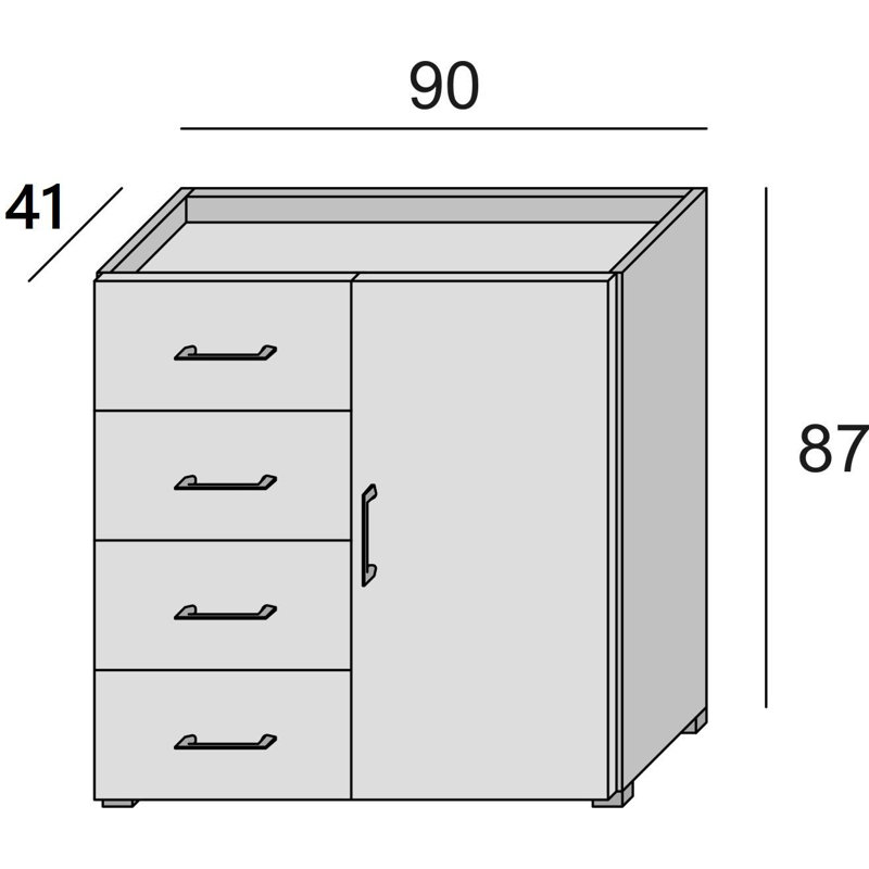 Gurtaj 87cm Sideboard, Oak/White