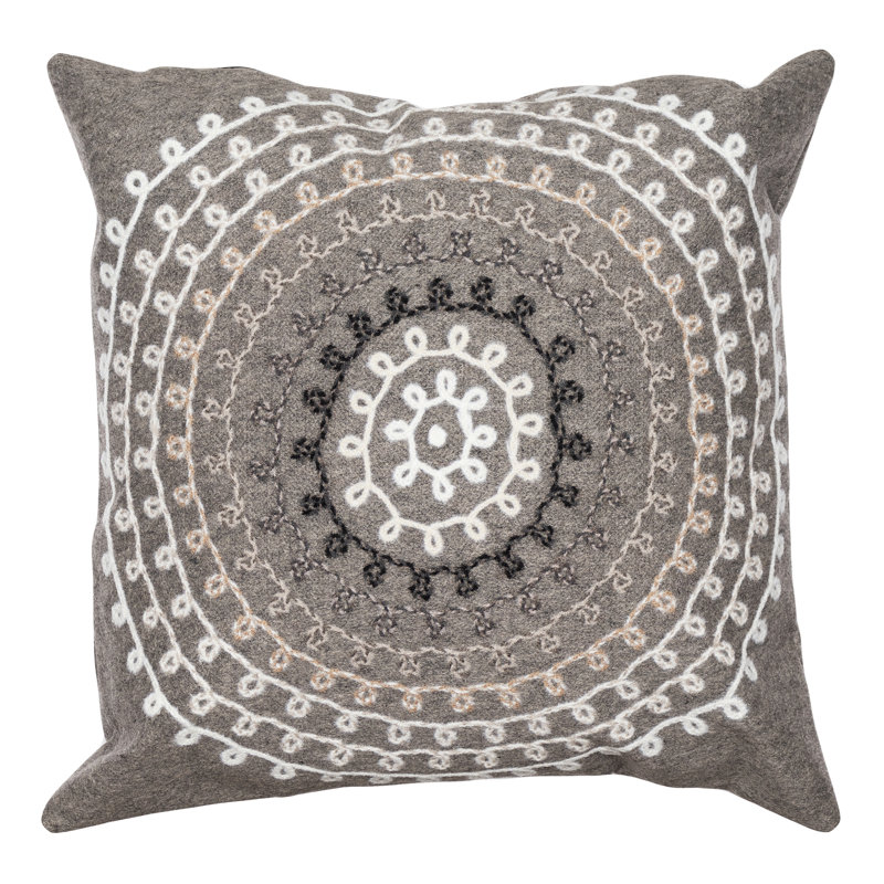 Outdoor Square Pillow Cover & Insert, White/Blue, 20" x 20"