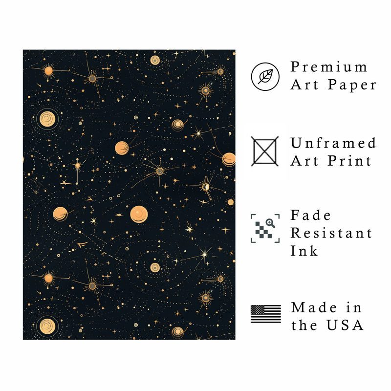 «Astronomie and Space Stars», reproduction d'art moderne sans cadre, H 16 po x l 12 po