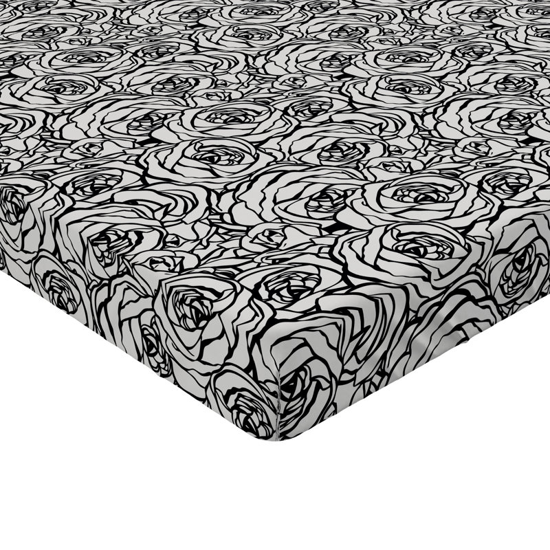 Drap-housse Ambesonne, Gris anthracite, gris, noix de coco / floral, Drap-housse de taille double