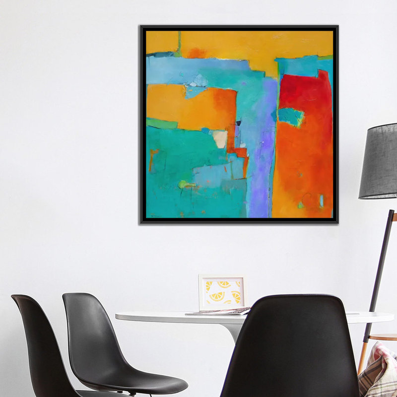 « stores of a city », impression sur toile, Toile encadrée noire, H 8 po x l 26 po x P 26 po, Pas de tapis