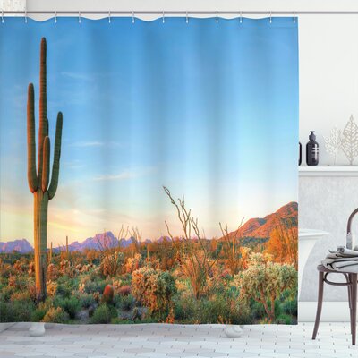 Cactus Photo of Cactus With Spikes Plant Flower Single Shower Curtain -  Ambesonne, sc_26558_long