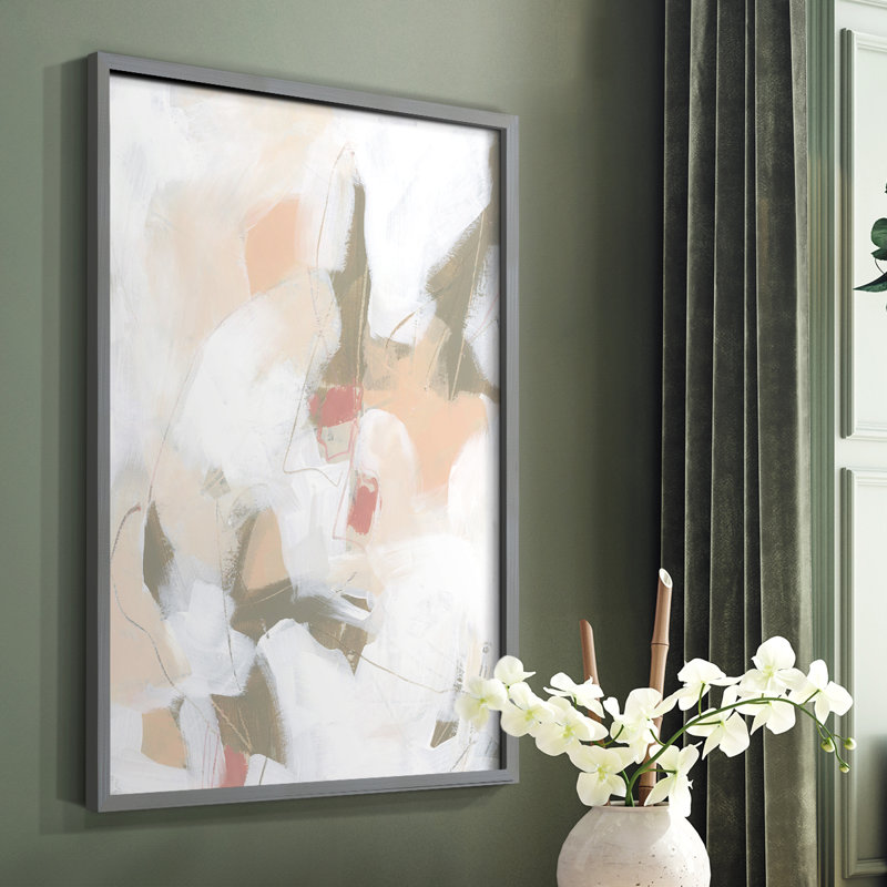 «Sand Story I», reproduction encadrée - bois massif, Cadre simple gris, H 10 po x l 8 po