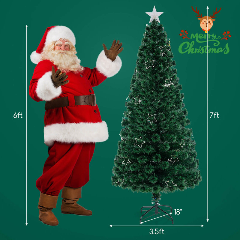 Arbre de Noël artificiel avec 270 branches et 509 lumières DEL blanc chaud, 7'
