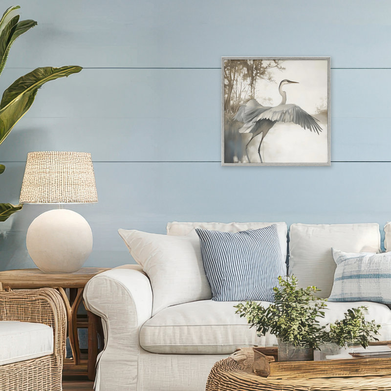 Plume sur l'eau, estampe numérique, conception de Mona Grace, Estampe numérique Farmhouse, H 17 po x l 17 po