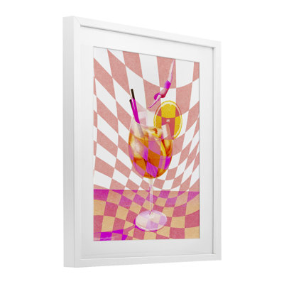 Impression rétro sous verre à carreaux rétro sous verre, design par Lil 'Rue