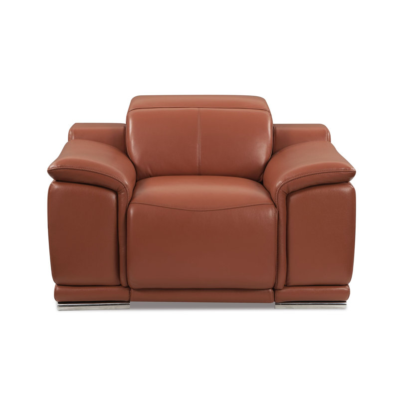Kingswood Genuine Italian Leather Power Recliner Chair, Camel Genuine Leather
