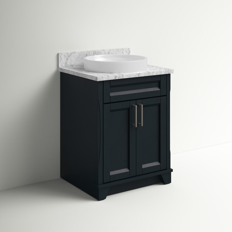 Freshford 25'' Single Bathroom Vanity with Carrara Marble Top