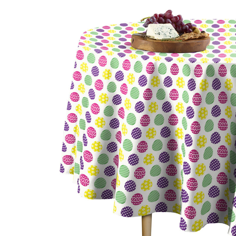 Sigrith Fun Easter Eggs Round Tablecloth, 90" x 90"