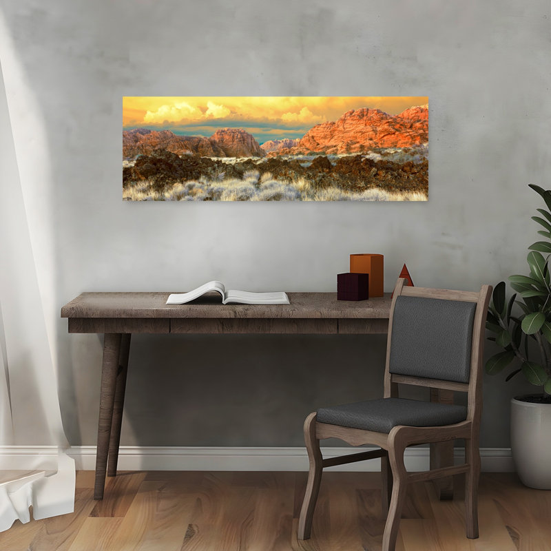 Cliffs In Snow Canyon State Park Washington County Utah USA by Leo L. Larson - Wrapped Canvas Panoramic Print