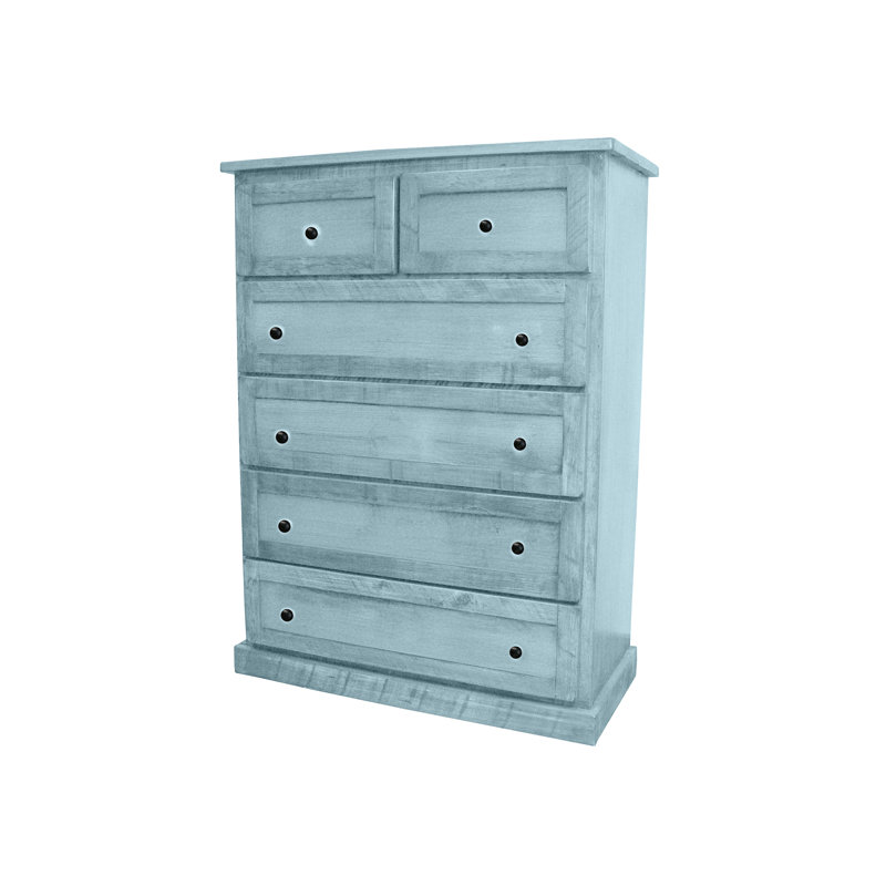 Commode 6 tiroirs Rustic, Aqua intéressant
