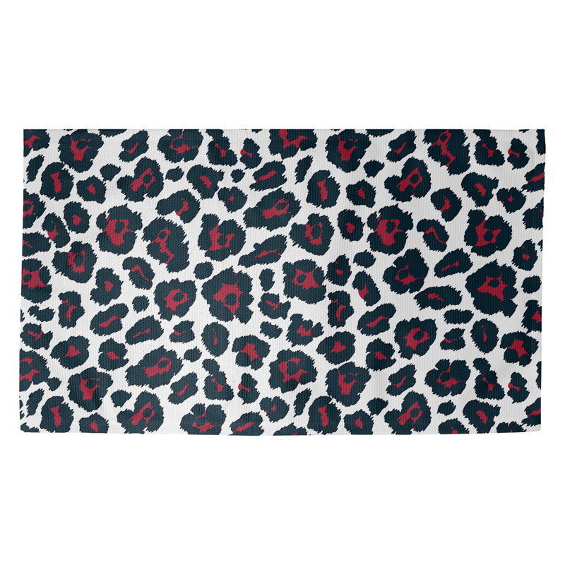 Tapis blanc / noir à imprimé animal, Rectangle 2 pi x 3 pi