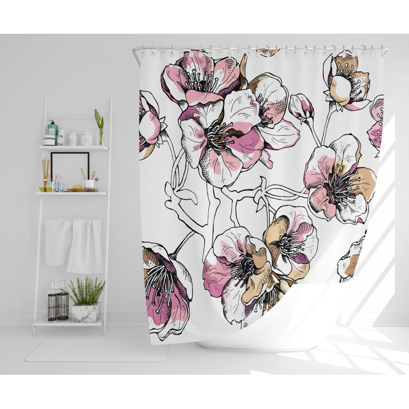 Melini Polyester Shower Curtain Set, 168cm H x 168cm W