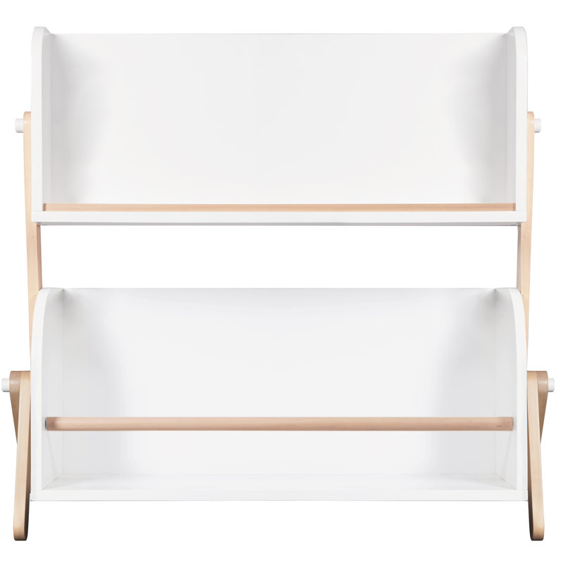 Tally 35.5" Book Caddy, White/Natural