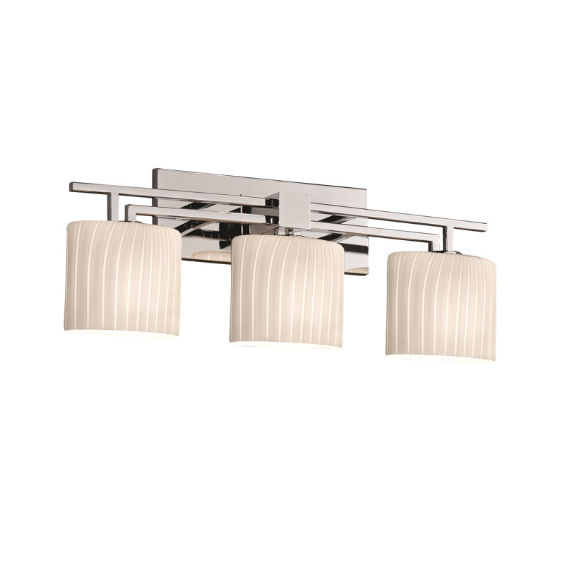 Bonamy 3 - Light Vanity Light, Weave, Polished Chrome