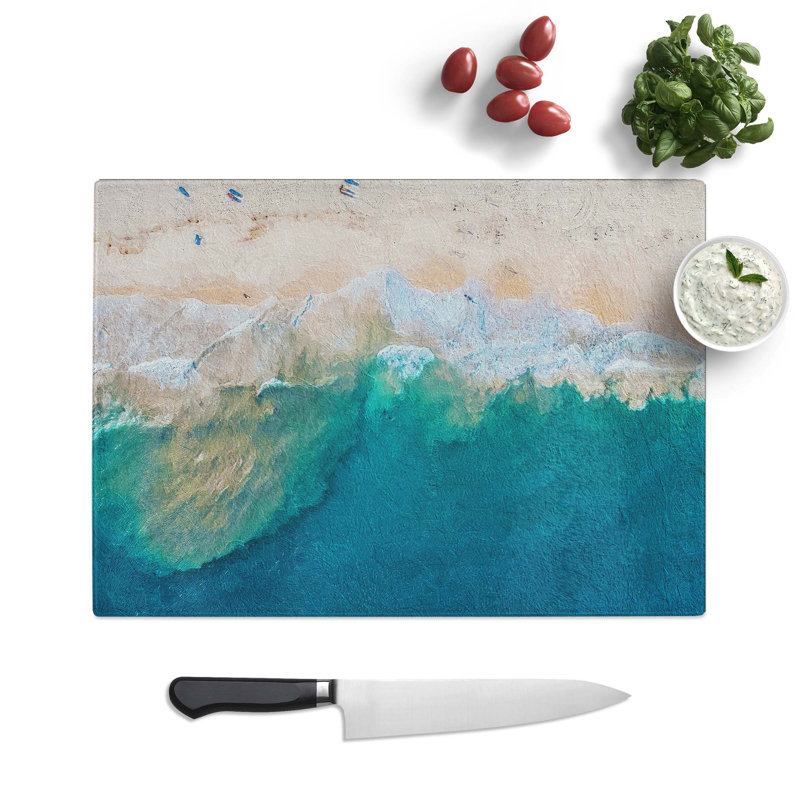 Tempered Glass Beach Punta Cana Dominican Republic Chopping Board, 28.5 cm W x 20 cm L