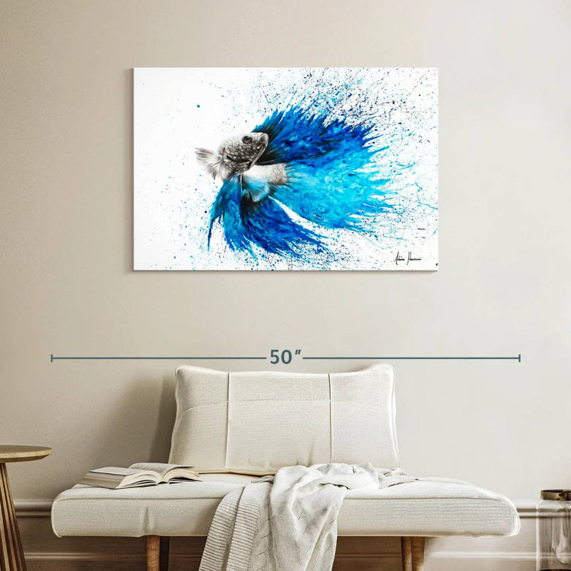 Brampt Phthalo Fish Tail, 26" H x 39" W