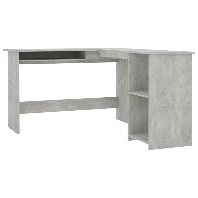 Corliss Corner Desk Computer Desk Study L-shaped Desk Table Engineered Wood, Concrete Grey