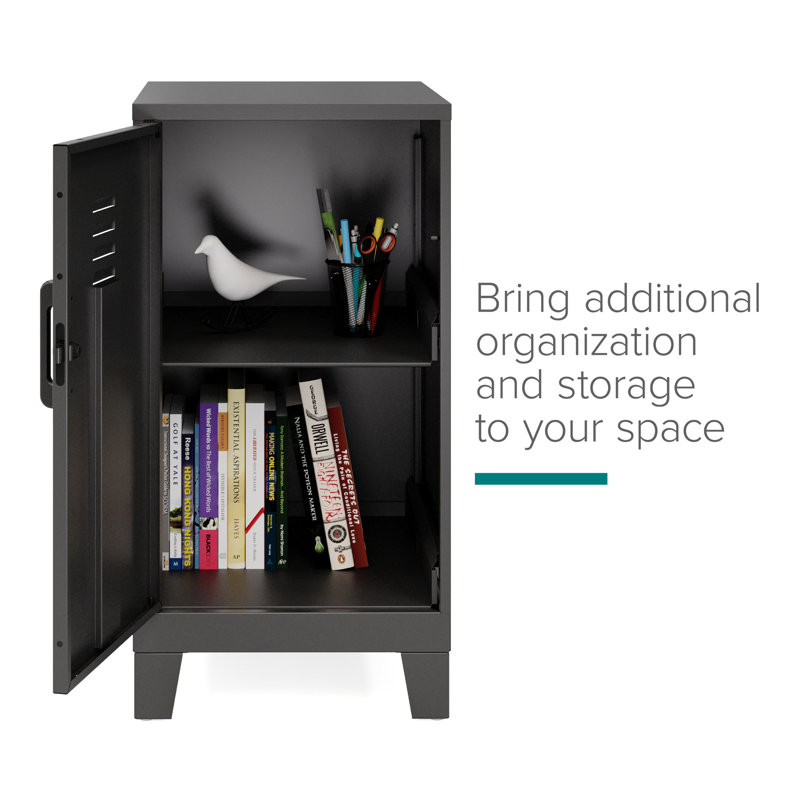 Black Metal 30.5" High Storage Locker Cabinet