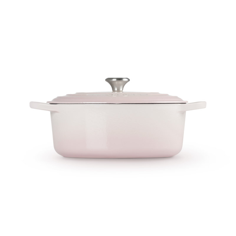 Le Creuset Signature Cast Iron Oval Casserole, Shell Pink, 29cm / 4.7L