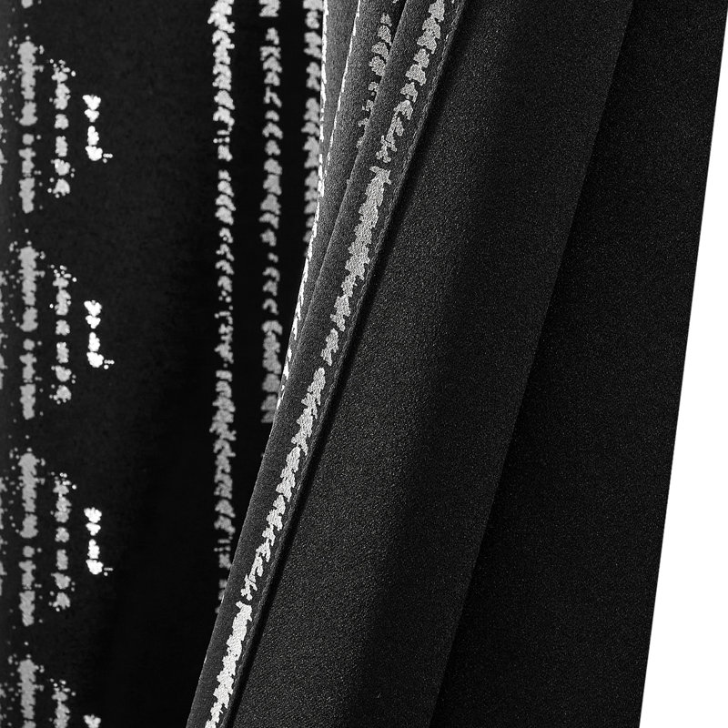 Ayani Bohemian Blackout Curtain Panel, 52" W x 96" L, Black/Silver