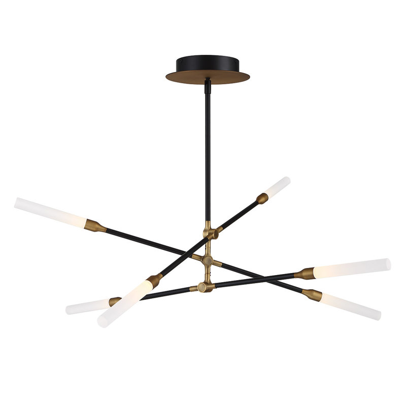 Luminaire suspendu à intensité variable Emory, Laiton noir vieilli, H 35 po x l 36 po x P 36 po