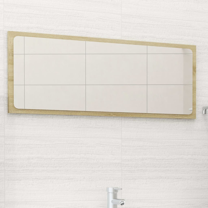 Miroir de salle de bain avec miroir de salle de bain, 14,5 po x 35,4 po, Chêne Sonoma