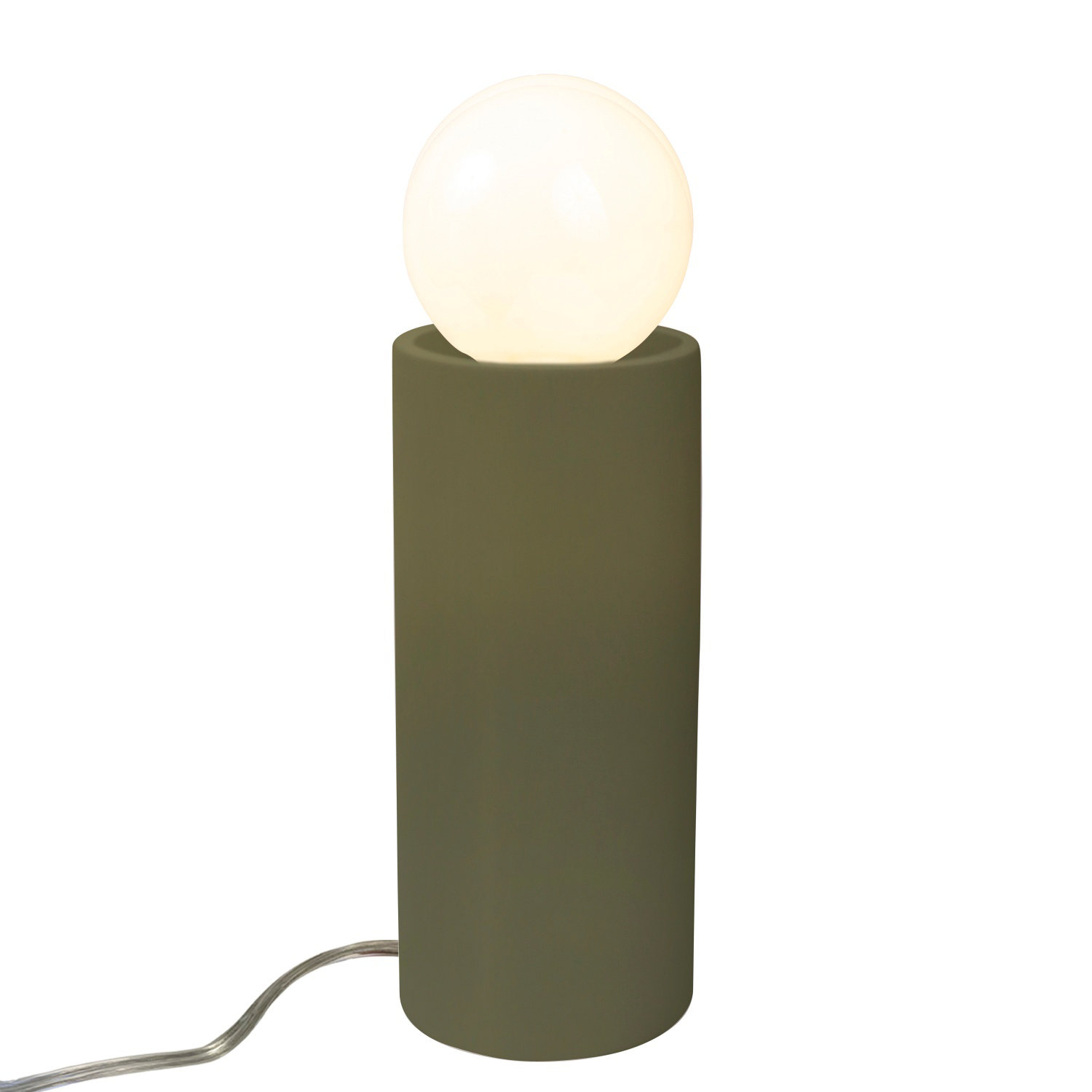 Rachid Ceramic Torchiere Lamp, 16.5" H x 5.5" W x 5.5" D, Matte Green